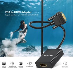 Unitek Converter VGA to HDMI Adapter - with Audio & Power Port — Buy in Cyprus with Fast Delivery