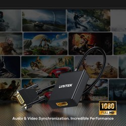 Unitek Converter VGA to HDMI Adapter - with Audio & Power Port — Buy in Cyprus with Fast Delivery