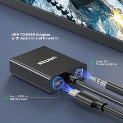 Unitek Converter VGA to HDMI Adapter - with Audio & Power Port — Buy in Cyprus with Fast Delivery