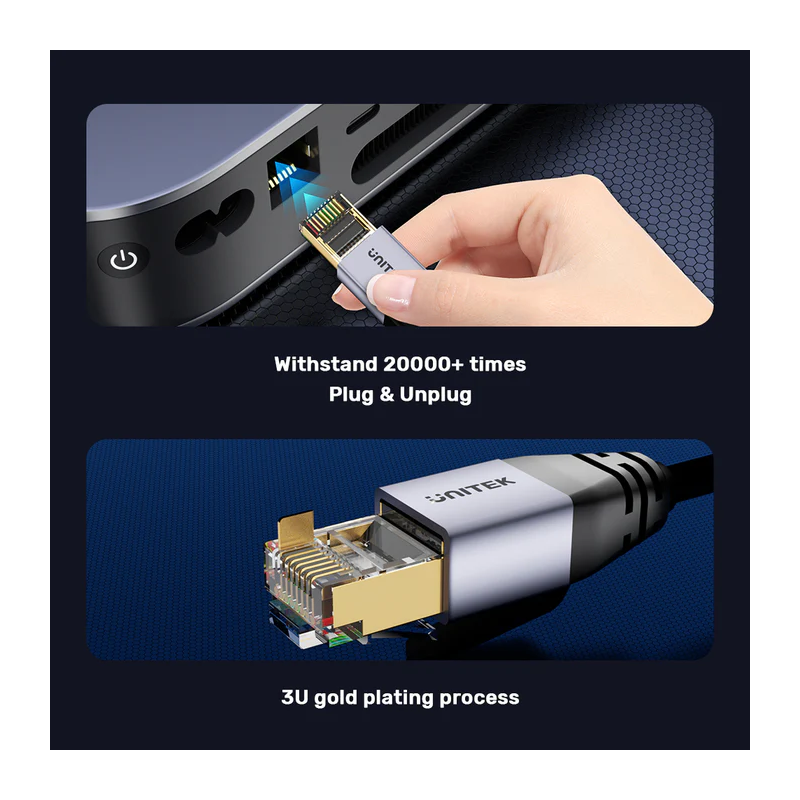 Unitek Network Patch Cable CAT8 Black 10.0m - C18149A-10M - CAT8 Black 10.0m — Buy in Cyprus with Fast Delivery