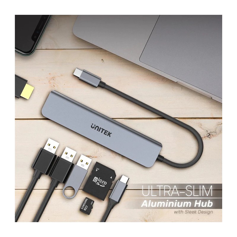 Unitek USB-C Hub - H1118A - USB3.0, HDMI, SD, PD100W — Buy in Cyprus with Fast Delivery