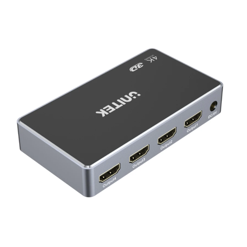 Unitek HDMI Splitter - V1109A - 1 In-4 Out Black Space Grey — Buy in Cyprus with Fast Delivery