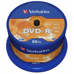 Verbatim DVD-R 4.7GB 16X 50-Pack Spindle - 43548 - Matt Silver — Buy in Cyprus with Fast Delivery