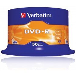 Verbatim DVD-R 4.7GB 16X 50-Pack Spindle - 43548 - Matt Silver — Buy in Cyprus with Fast Delivery