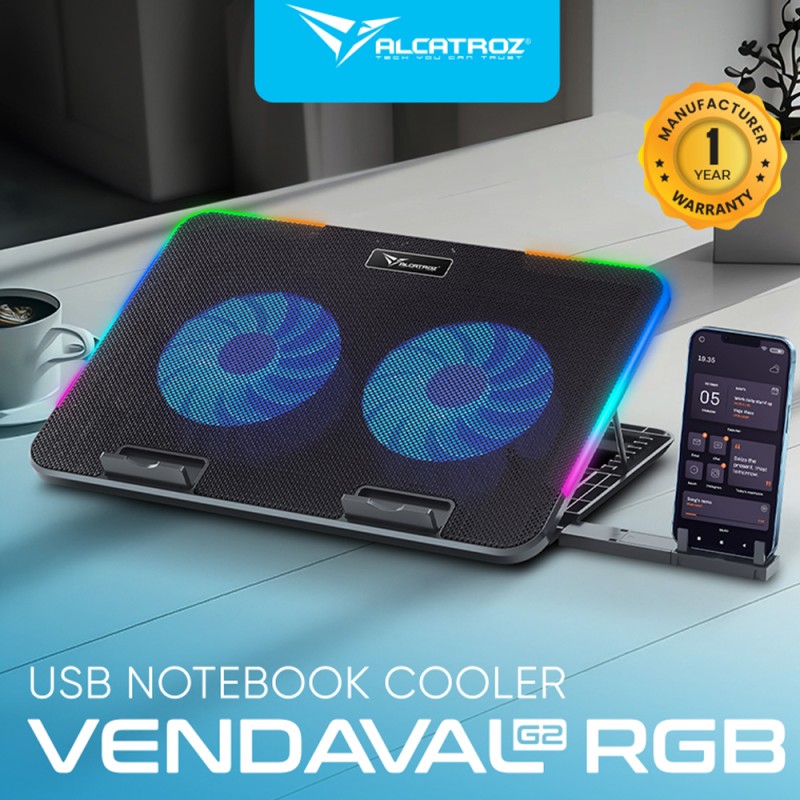 Alcatroz Laptop Cooler - Vendaval G2 - RGB Black — Buy in Cyprus with Fast Delivery