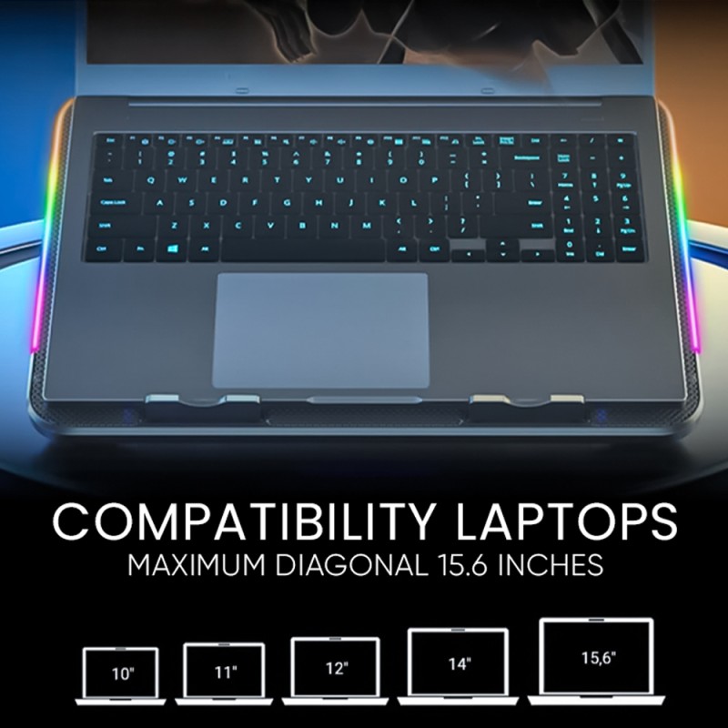 Alcatroz Laptop Cooler - Vendaval G2 - RGB Black — Buy in Cyprus with Fast Delivery