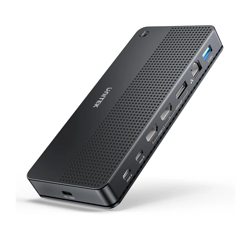 Unitek KVM Switch USB-C Dual 4K 60Hz HDMI & 100W PD (Displaylink) - D1103A - USB-C, Dual 4K 60Hz, HDMI & 100W PD, DisplayLink