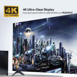 Unitek KVM Switch USB-C Dual 4K 60Hz HDMI & 100W PD (Displaylink) - D1103A - USB-C, Dual 4K 60Hz, HDMI & 100W PD, DisplayLink