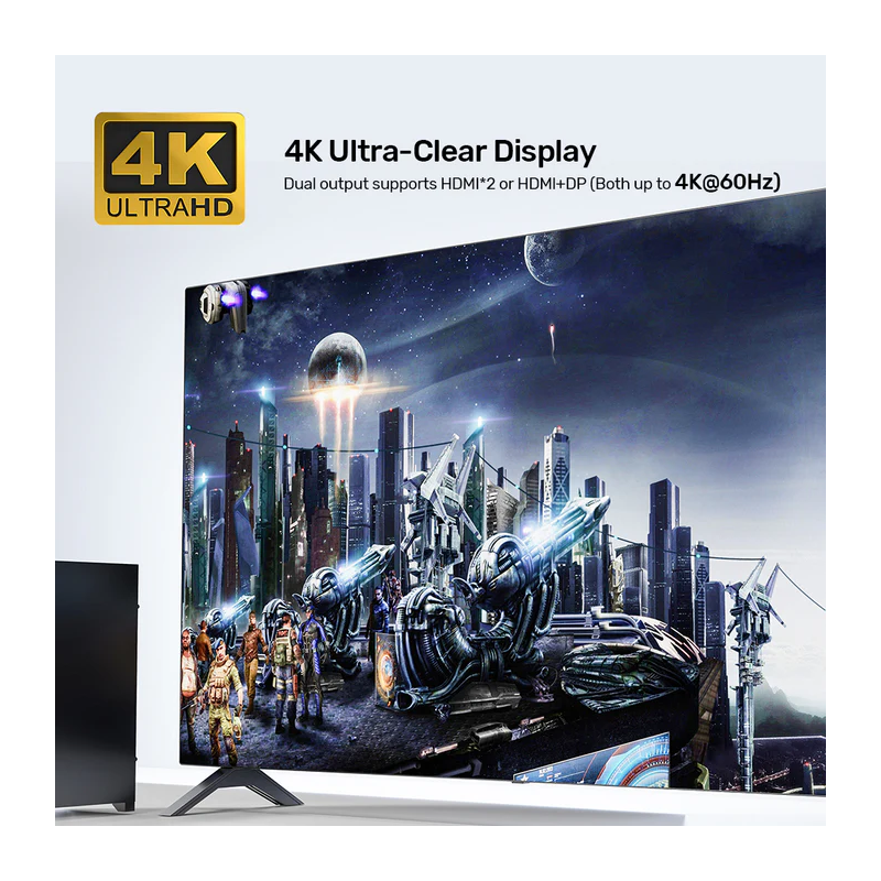 Unitek KVM Switch USB-C Dual 4K 60Hz HDMI & 100W PD (Displaylink) - D1103A - USB-C, Dual 4K 60Hz, HDMI & 100W PD, DisplayLink