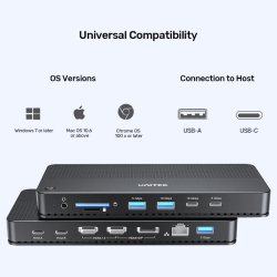 Unitek KVM Switch USB-C Dual 4K 60Hz HDMI & 100W PD (Displaylink) - D1103A - USB-C, Dual 4K 60Hz, HDMI & 100W PD, DisplayLink