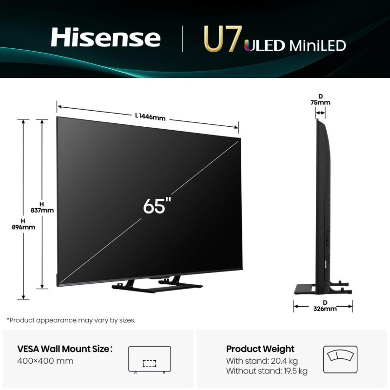 Hisense 65'' 4K Smart QLED MINI LED 120hz Gaming TV - 65U8NQ - 65'' 4K Smart QLED MINI LED 120hz Gaming TV
