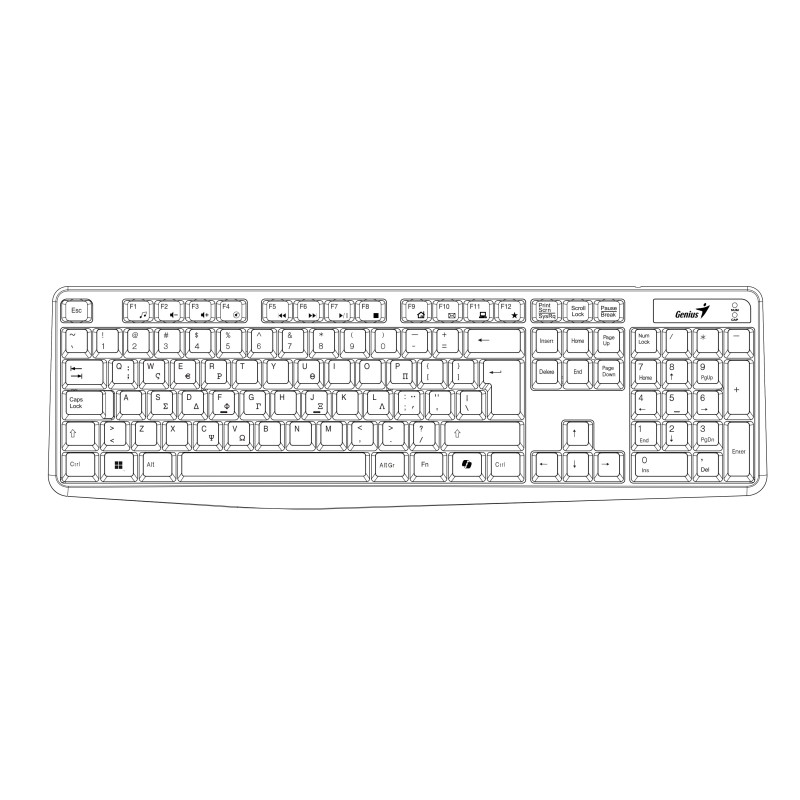 Genius Wired Keyboard-Mouse Set - KM-170 - Greek — Buy in Cyprus with Fast Delivery