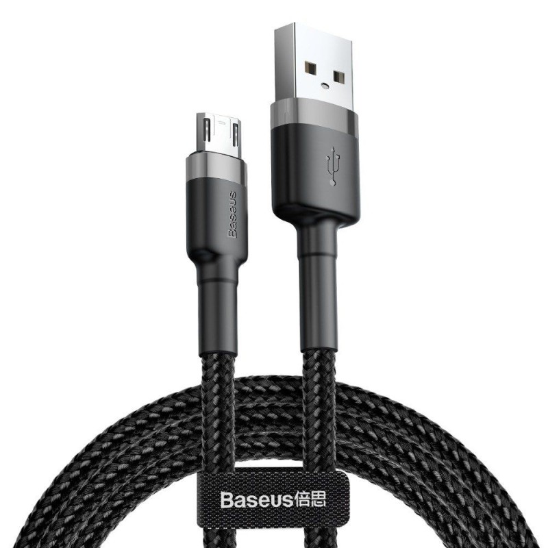 Baseus Cable MicroUSB to USB-A Cafule - Braided 0.5m Black-Grey — Buy in Cyprus with Fast Delivery