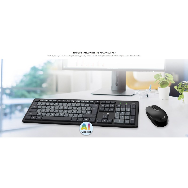 Genius Keyboard-Mouse Set - KM-8200 - Wireless Dual Colour English — Buy in Cyprus with Fast Delivery