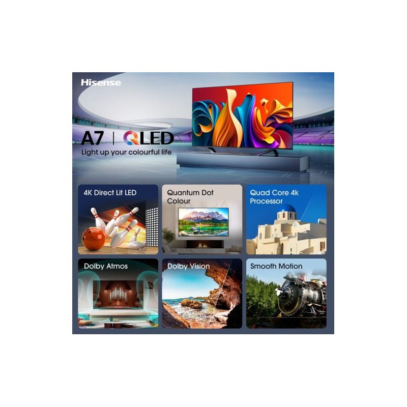 Hisense TV - 50A7NQ - 50'' 4K Smart QLED TV — Buy in Cyprus with Fast Delivery
