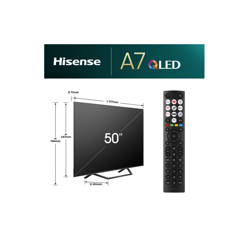 Hisense TV - 50A7NQ - 50'' 4K Smart QLED TV — Buy in Cyprus with Fast Delivery
