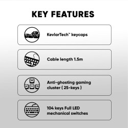 Armaggeddon Keyboard - MKA-7C - White Mechanical Gaming Keyboard 104 Linear Red Keys — Buy in Cyprus with Fast Delivery