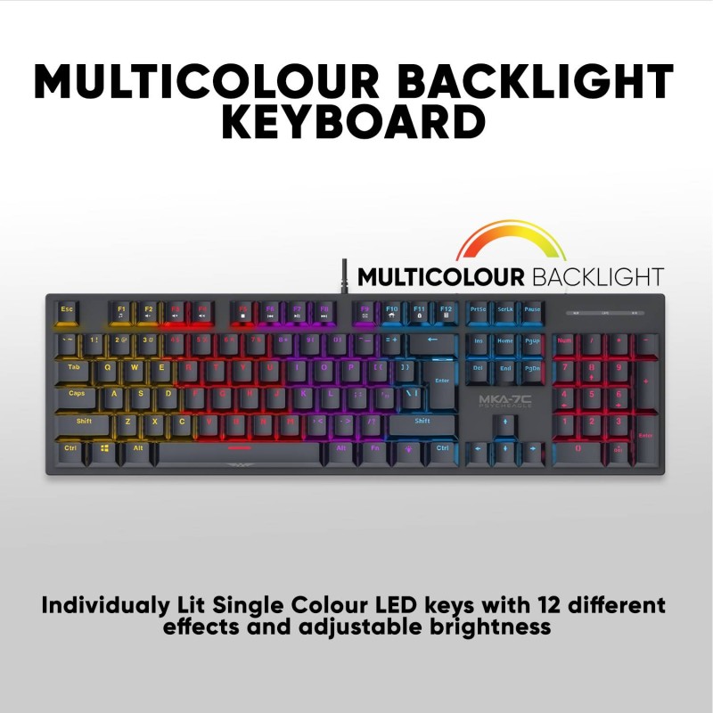 Armaggeddon Keyboard - MKA-7C - White Mechanical Gaming Keyboard 104 Linear Red Keys — Buy in Cyprus with Fast Delivery