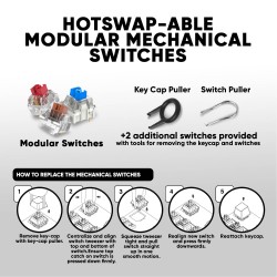 Armaggeddon Keyboard - MKA-7C - White Mechanical Gaming Keyboard 104 Linear Red Keys — Buy in Cyprus with Fast Delivery