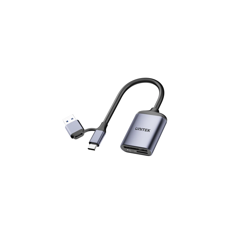 Unitek Card Reader - R1018E - Super Fast Card Reader Up to 312mb s USB-A C Supports SD MicroSD