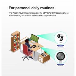 Yealink Video Conferencing Camera USB 4K with PTZ, Digtal Zooom & Auto Framing UVC30 for Small Rooms