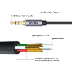 Unitek Audio Extension Cable - Y-C932ABK - 3.5mm M-F, 1.0m — Buy in Cyprus with Fast Delivery