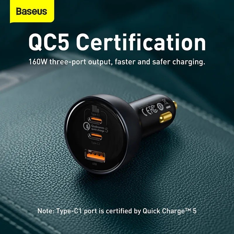 Baseus Car Charger - 160W Qualcomm Quick Charge 5 — Buy in Cyprus with Fast Delivery