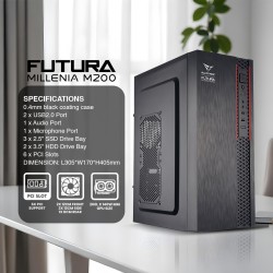 Alcatroz PC Case M-ATX FUTURA MILLENIA - M200 - with 235W PSU — Buy in Cyprus with Fast Delivery