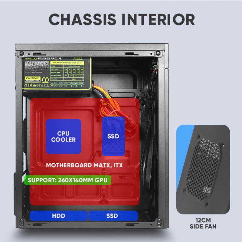 Alcatroz PC Case M-ATX FUTURA MILLENIA - M200 - with 235W PSU — Buy in Cyprus with Fast Delivery