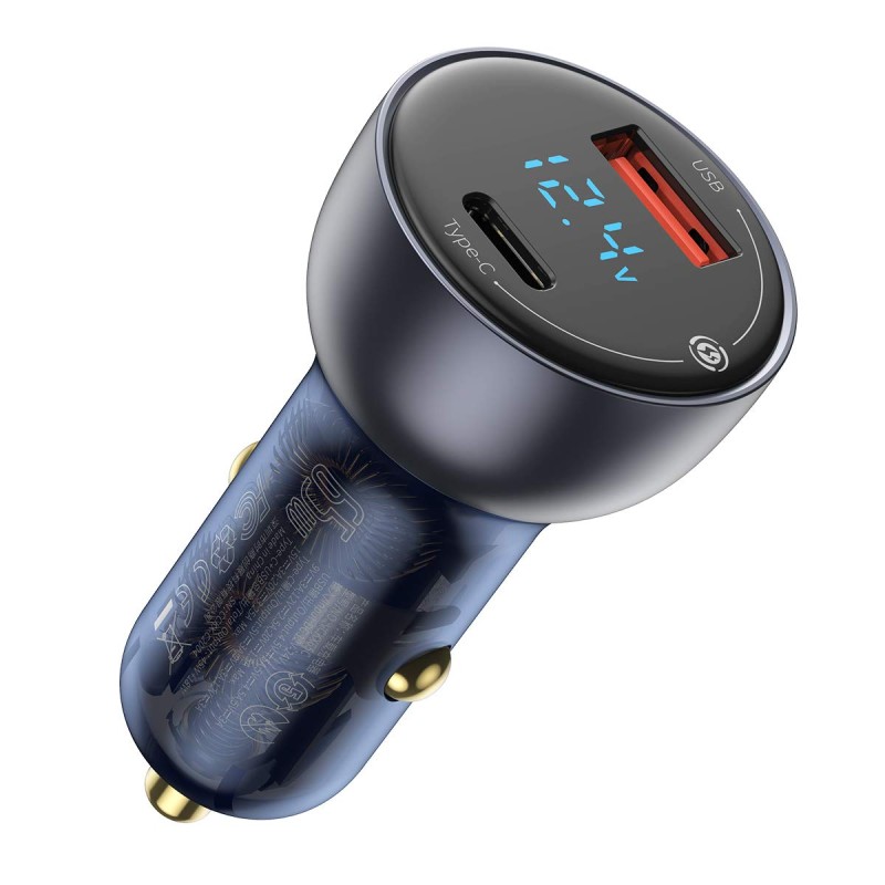Baseus Digital Display Dual USB Car Charger 63W - Digital Display, Dual USB, 63W — Buy in Cyprus with Fast Delivery