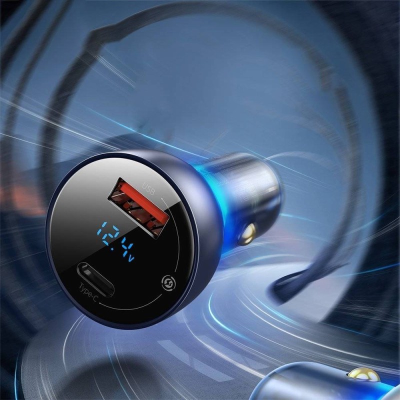 Baseus Digital Display Dual USB Car Charger 63W - Digital Display, Dual USB, 63W — Buy in Cyprus with Fast Delivery