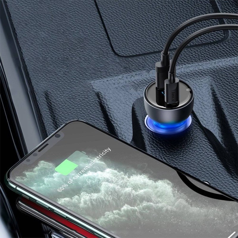 Baseus Digital Display Dual USB Car Charger 63W - Digital Display, Dual USB, 63W — Buy in Cyprus with Fast Delivery