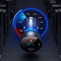 Baseus Digital Display Dual USB Car Charger 63W - Digital Display, Dual USB, 63W — Buy in Cyprus with Fast Delivery