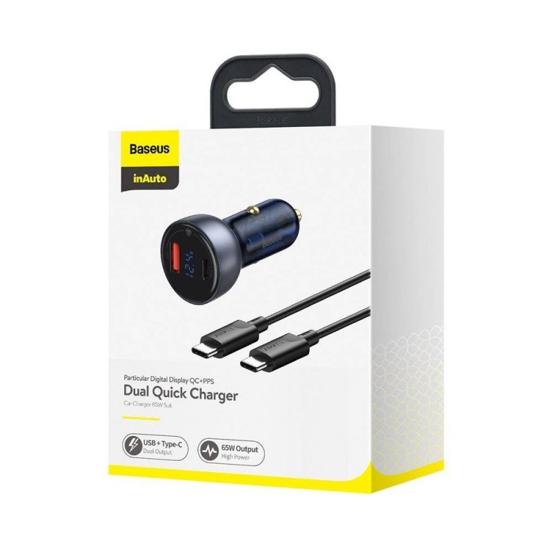 Baseus Digital Display Dual USB Car Charger 63W - Digital Display, Dual USB, 63W — Buy in Cyprus with Fast Delivery