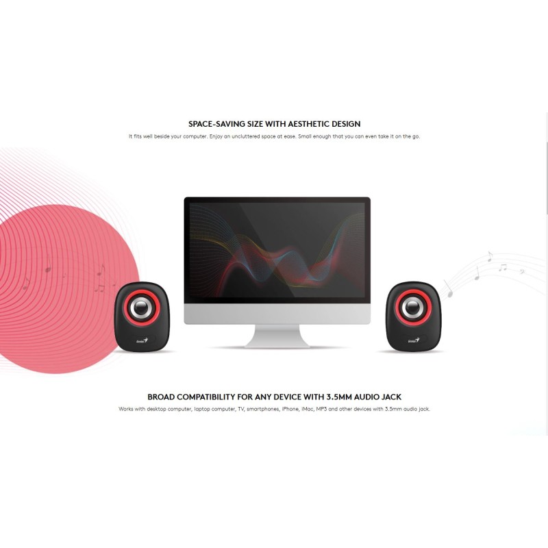 Genius PC Speakers - SP-Q160 - 2.0 6W 3.5mm USB Powered Grey — Buy in Cyprus with Fast Delivery