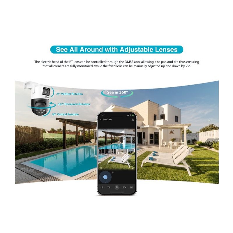 Dahua IP - P5D-5F-PV - 5.0MP Wifi PT Dome Dual Illumination Dual Lens — Buy in Cyprus with Fast Delivery