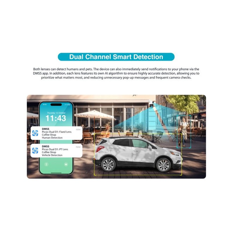 Dahua IP - P5D-5F-PV - 5.0MP Wifi PT Dome Dual Illumination Dual Lens — Buy in Cyprus with Fast Delivery