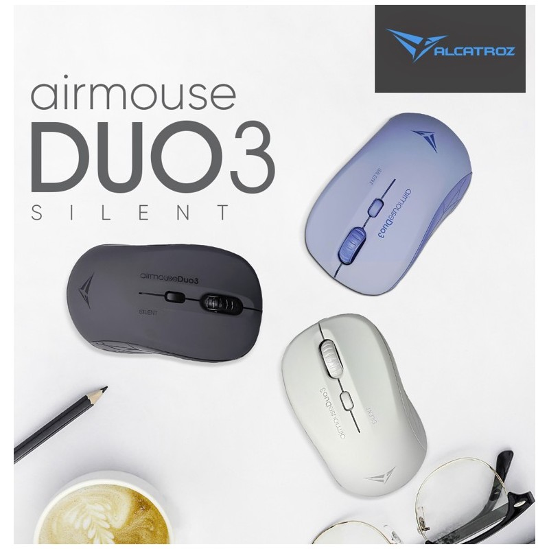 Alcatroz Mouse - AIRMOUSE DUO 3 - Wireless & Bluetooth Silent Black — Buy in Cyprus with Fast Delivery