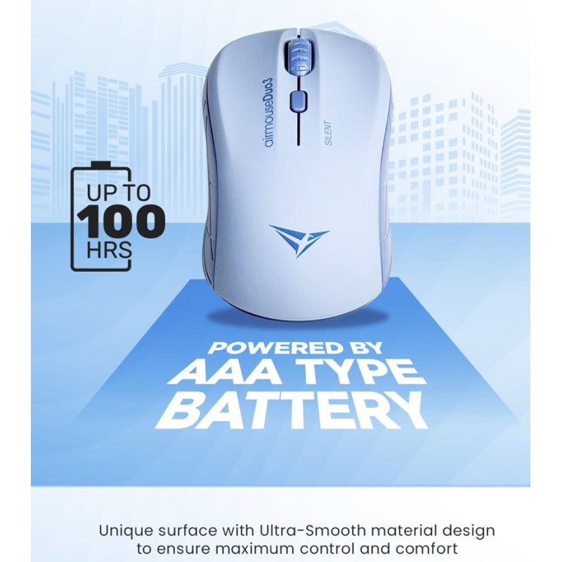 Alcatroz Mouse - AIRMOUSE DUO 3 - Wireless & Bluetooth Silent Black — Buy in Cyprus with Fast Delivery