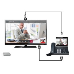 Yealink MS Teams Video Phone with 8.0'' Touch Screen, Camera, HDMI, USB, Bluetooth, Wi-Fi & Hybrid Mode VP59 TEAMS