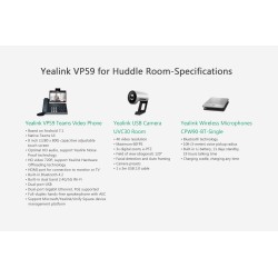 Yealink MS Teams Video Phone with 8.0'' Touch Screen, Camera, HDMI, USB, Bluetooth, Wi-Fi & Hybrid Mode VP59 TEAMS