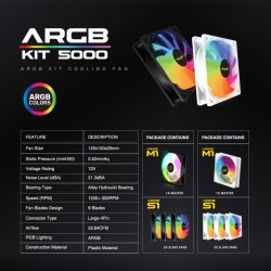 Armaggeddon Gaming Cooling Fan - 5000 - for ARGB KIT 1pc Slave Fan Black — Buy in Cyprus with Fast Delivery