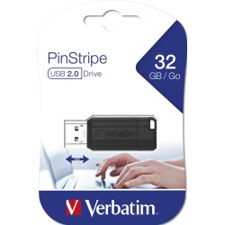 Verbatim USB Drive Pinstripe - 2.0 32GB Black — Buy in Cyprus with Fast Delivery