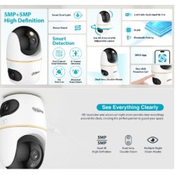 Dahua IP Indoor 5.0MP Wifi PT Dome - H5D-5F - Dual Lens — Buy in Cyprus with Fast Delivery