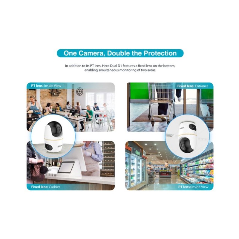 Dahua IP Indoor 5.0MP Wifi PT Dome - H5D-5F - Dual Lens — Buy in Cyprus with Fast Delivery