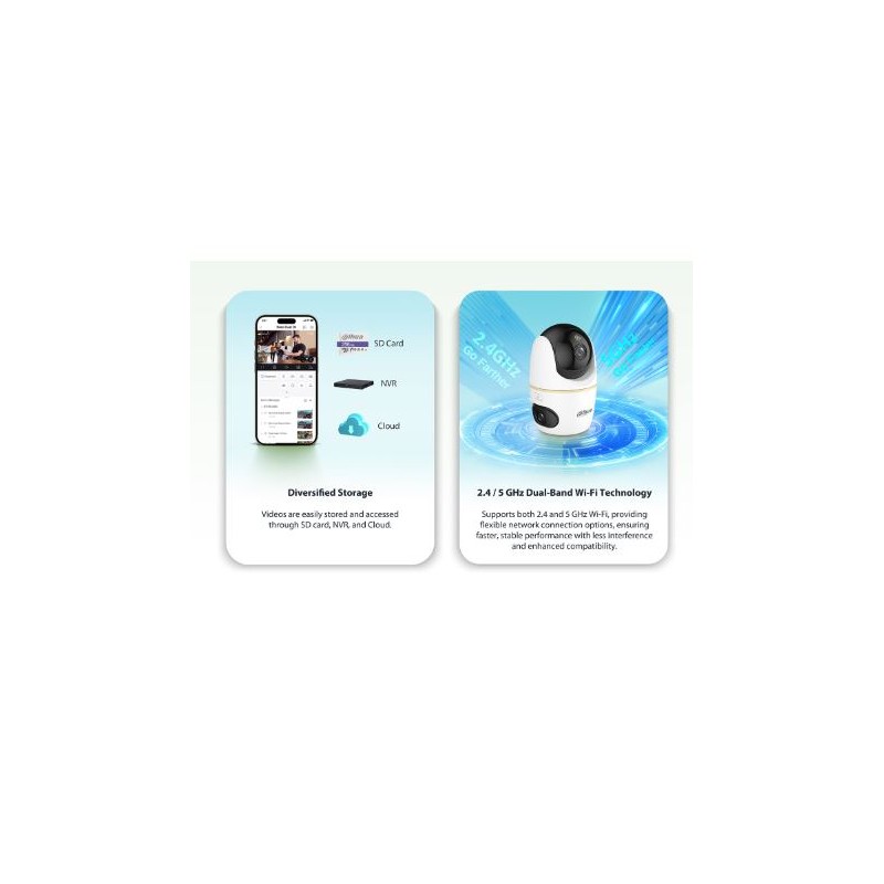 Dahua IP Indoor 5.0MP Wifi PT Dome - H5D-5F - Dual Lens — Buy in Cyprus with Fast Delivery