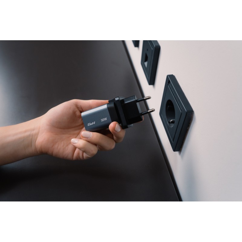 Verbatim Wall GaN Charger - GNC-35 - 35W USB-C USB-A (UK EU US) — Buy in Cyprus with Fast Delivery