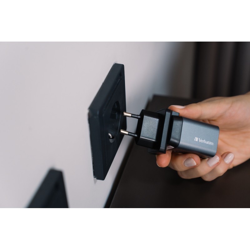 Verbatim Wall GaN Charger - GNC-35 - 35W USB-C USB-A (UK EU US) — Buy in Cyprus with Fast Delivery