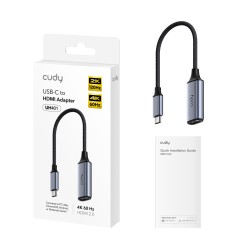 Cudy Converter USB-C to HDMI Adaptor 4K60Hz Aluminium - UH401 - Cudy Converter USB-C to HDMI Adaptor 4K60Hz Aluminium