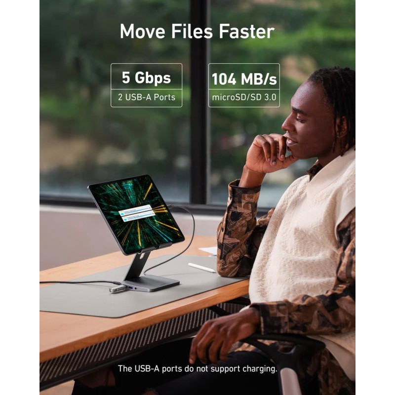Anker Work USB-C Tablet Stand Hub - 551 - USB-C Tablet Stand Hub 8in1 — Buy in Cyprus with Fast Delivery
